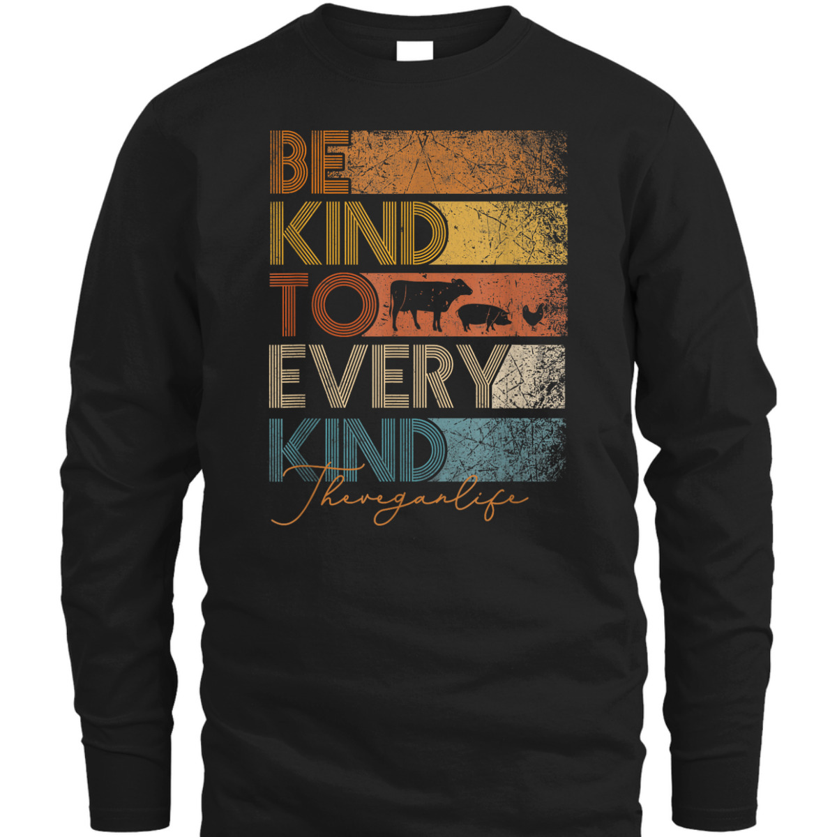 Be Kind To Every Kind Retro, 70's Vegan Life T-Shirt