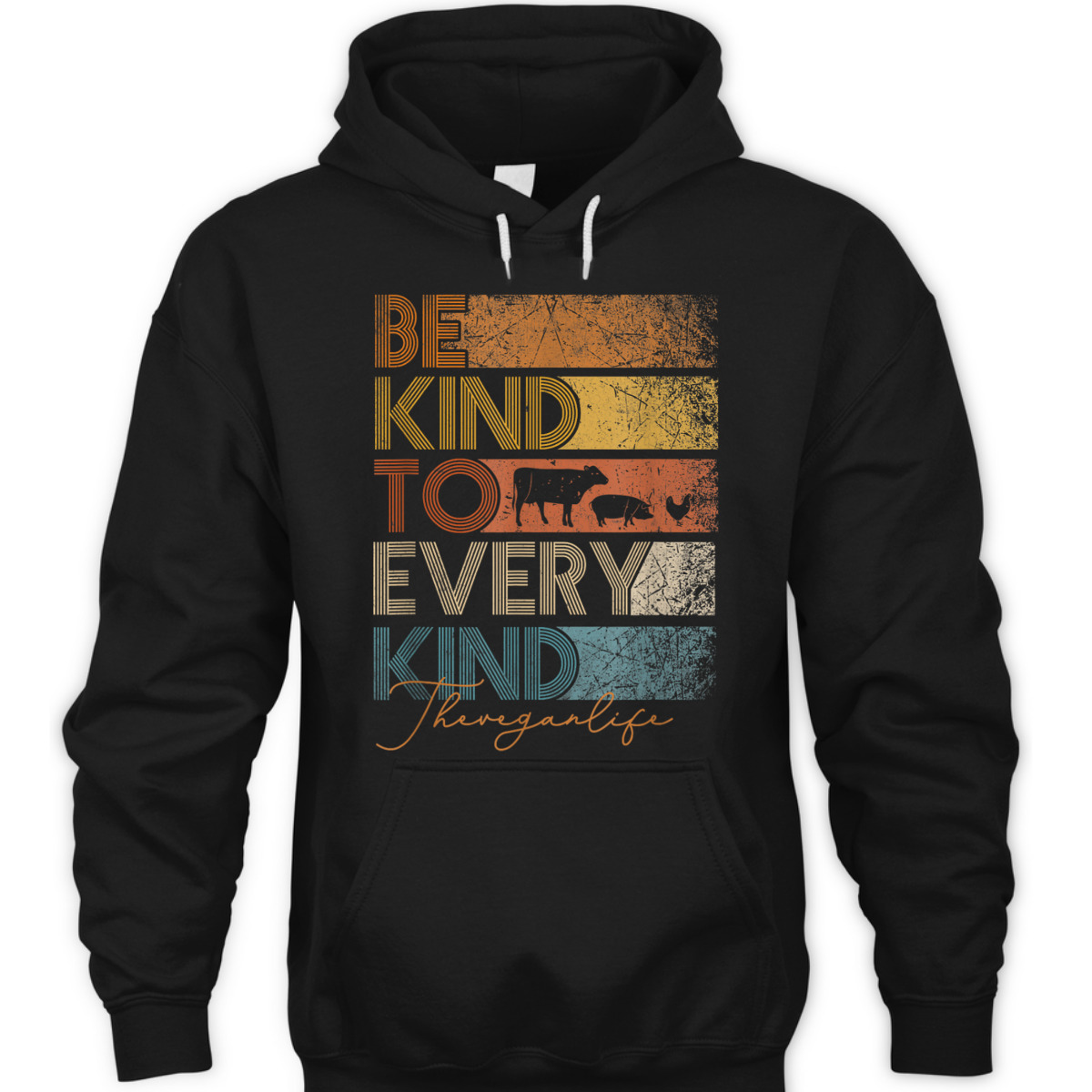 Be Kind To Every Kind Retro, 70's Vegan Life T-Shirt