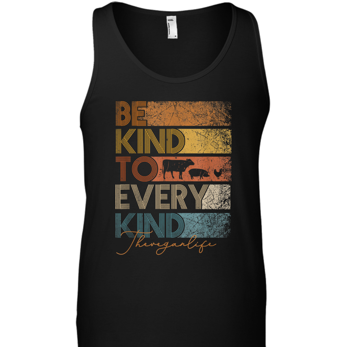 Be Kind To Every Kind Retro, 70's Vegan Life T-Shirt