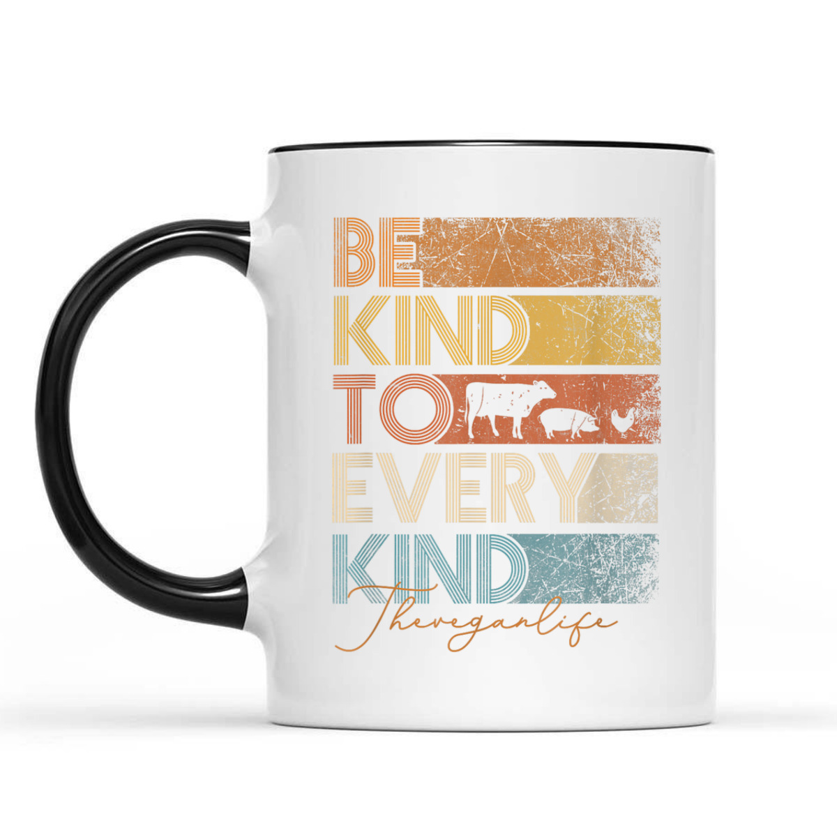 Be Kind To Every Kind Retro, 70's Vegan Life T-Shirt