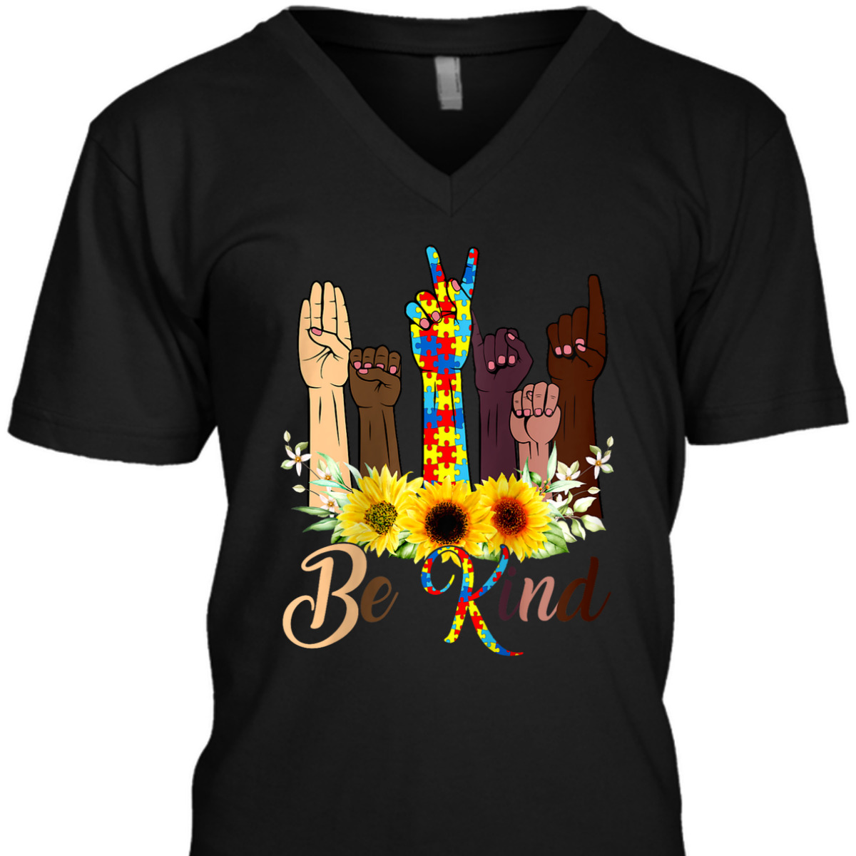 Womens Be Kind Autism Awareness Leopard Rainbow Choose Kindness T-Shirt