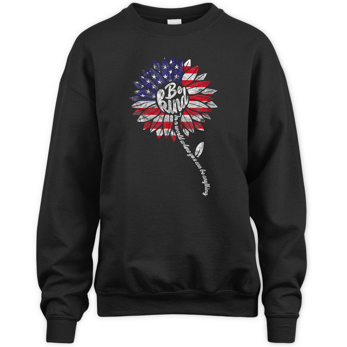 Womens 4th Of July Be Kind Sunflower Red White And Blue T-Shirt Womens 4th Of July Be Kind Sunflower Red White And Blue T-Shirt