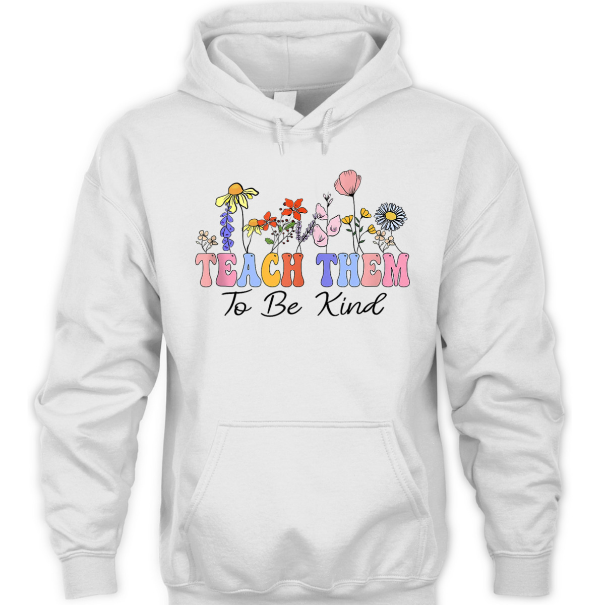 Teach Them To Be Kind Teacher Daisy Wildflowers Teacher Day T-Shirt