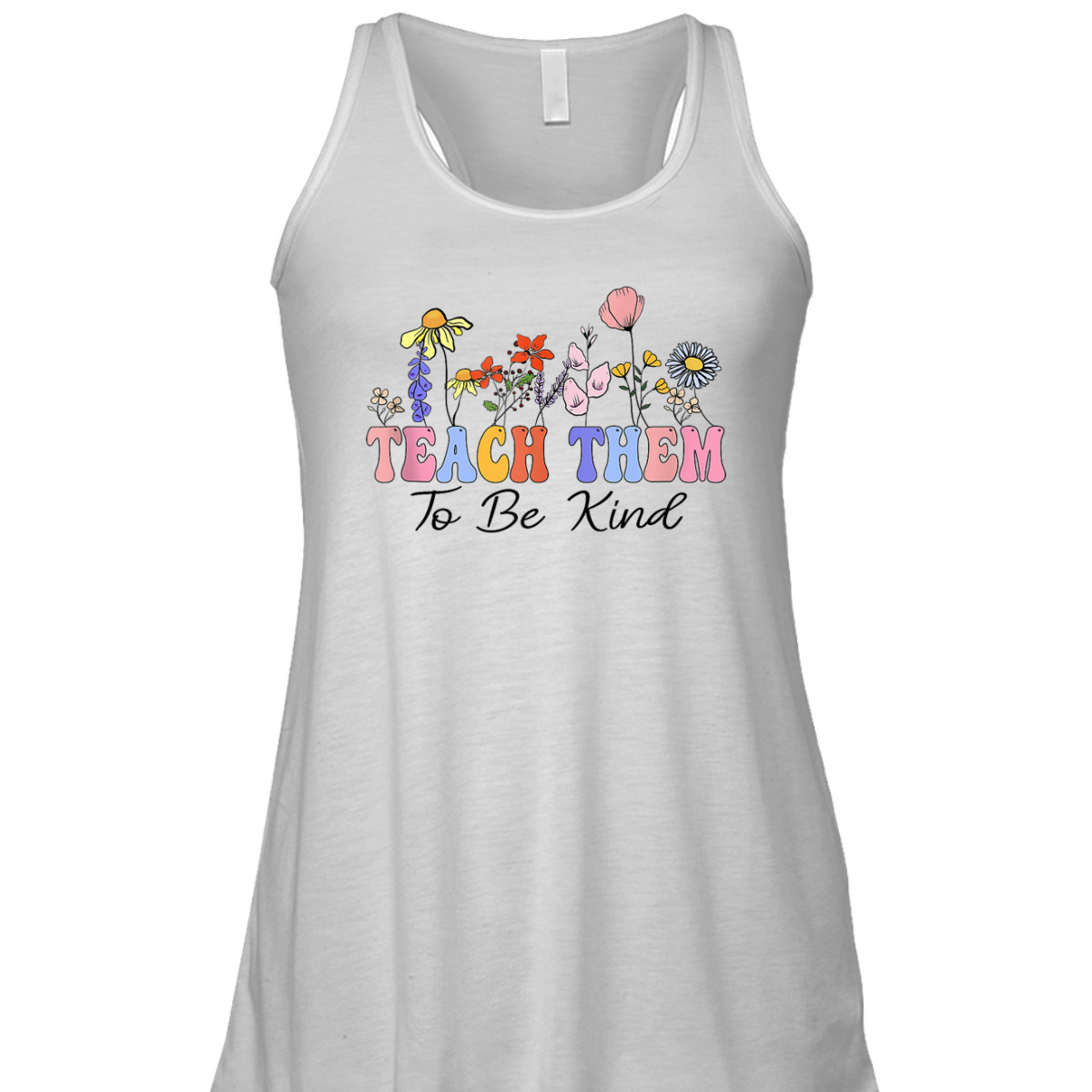 Teach Them To Be Kind Teacher Daisy Wildflowers Teacher Day T-Shirt