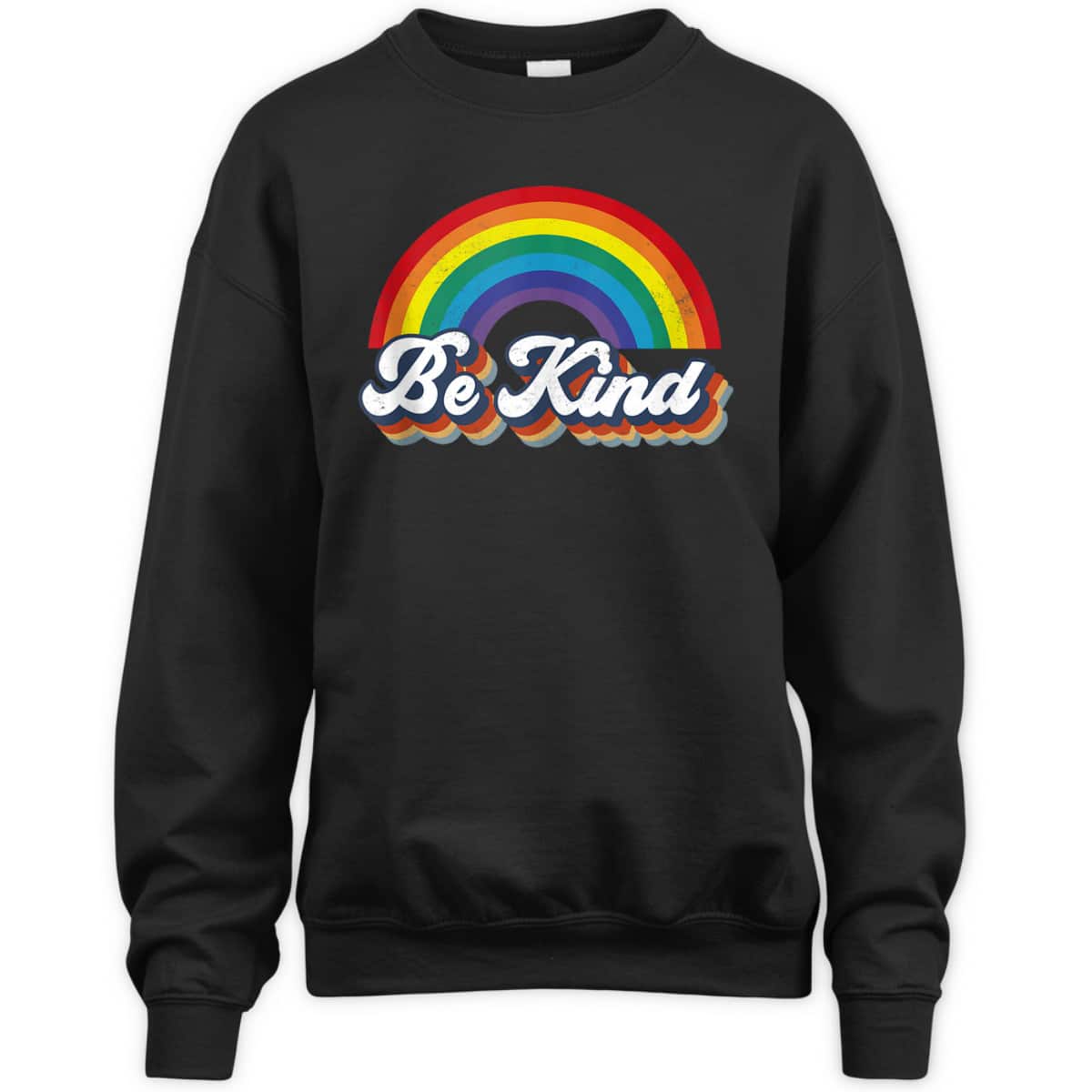 Be Kind Ally Rainbow Flag Retro LGBT Pride Month T-Shirt