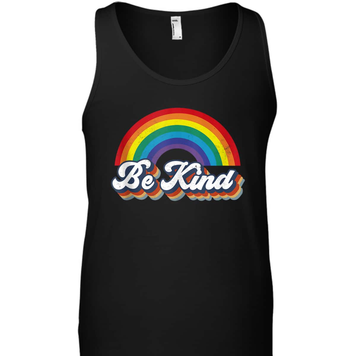 Be Kind Ally Rainbow Flag Retro LGBT Pride Month T-Shirt