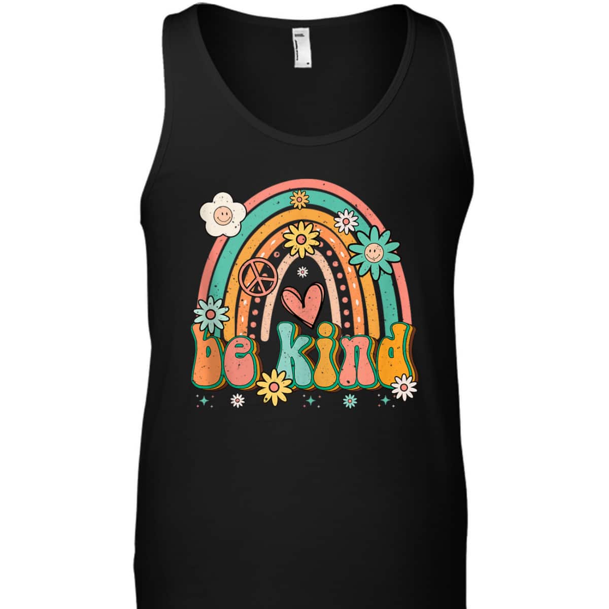 Be Kind Rainbow Retro Groovy Flowers Hearts Love Gardening T-Shirt Be Kind Rainbow Retro Groovy Flowers Hearts Love Gardening T-Shirt