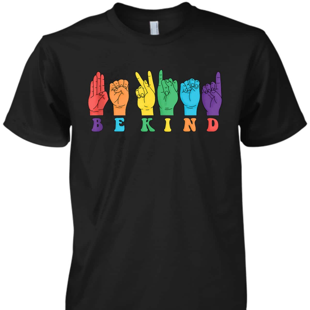 Be Kind Hand Sign Language Vintage LGBTQ Gay Pride Trans T-Shirt