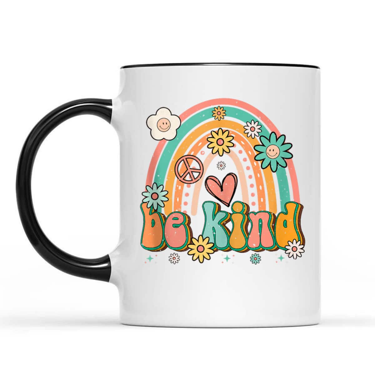 Be Kind Rainbow Retro Groovy Flowers Hearts Love Gardening T-Shirt Be Kind Rainbow Retro Groovy Flowers Hearts Love Gardening T-Shirt