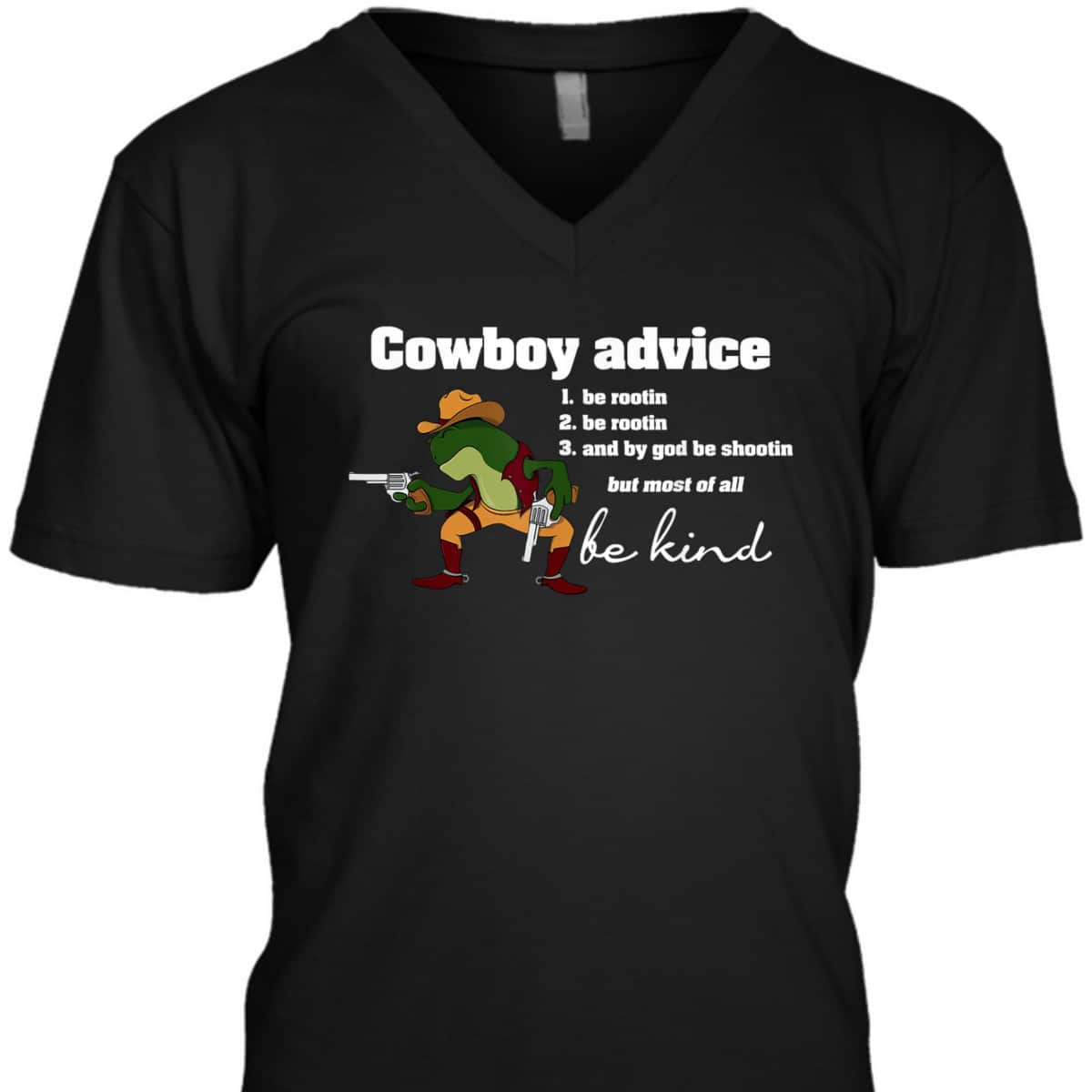 Cowboy Advice Be Kind Funny Frog Motivation T-Shirt