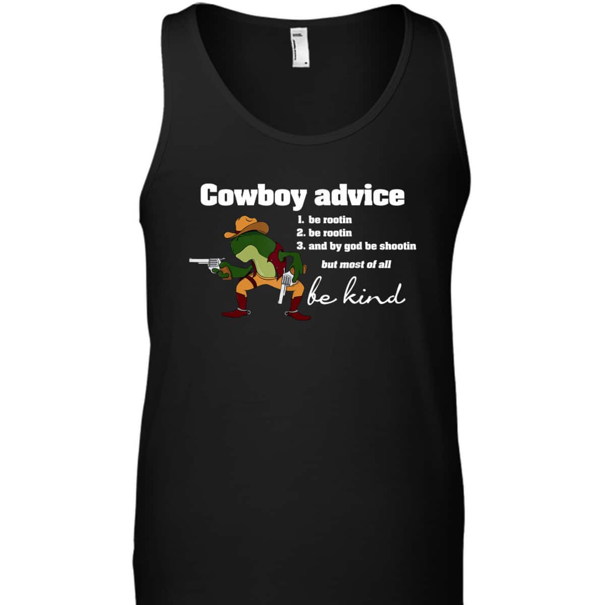 Cowboy Advice Be Kind Funny Frog Motivation T-Shirt