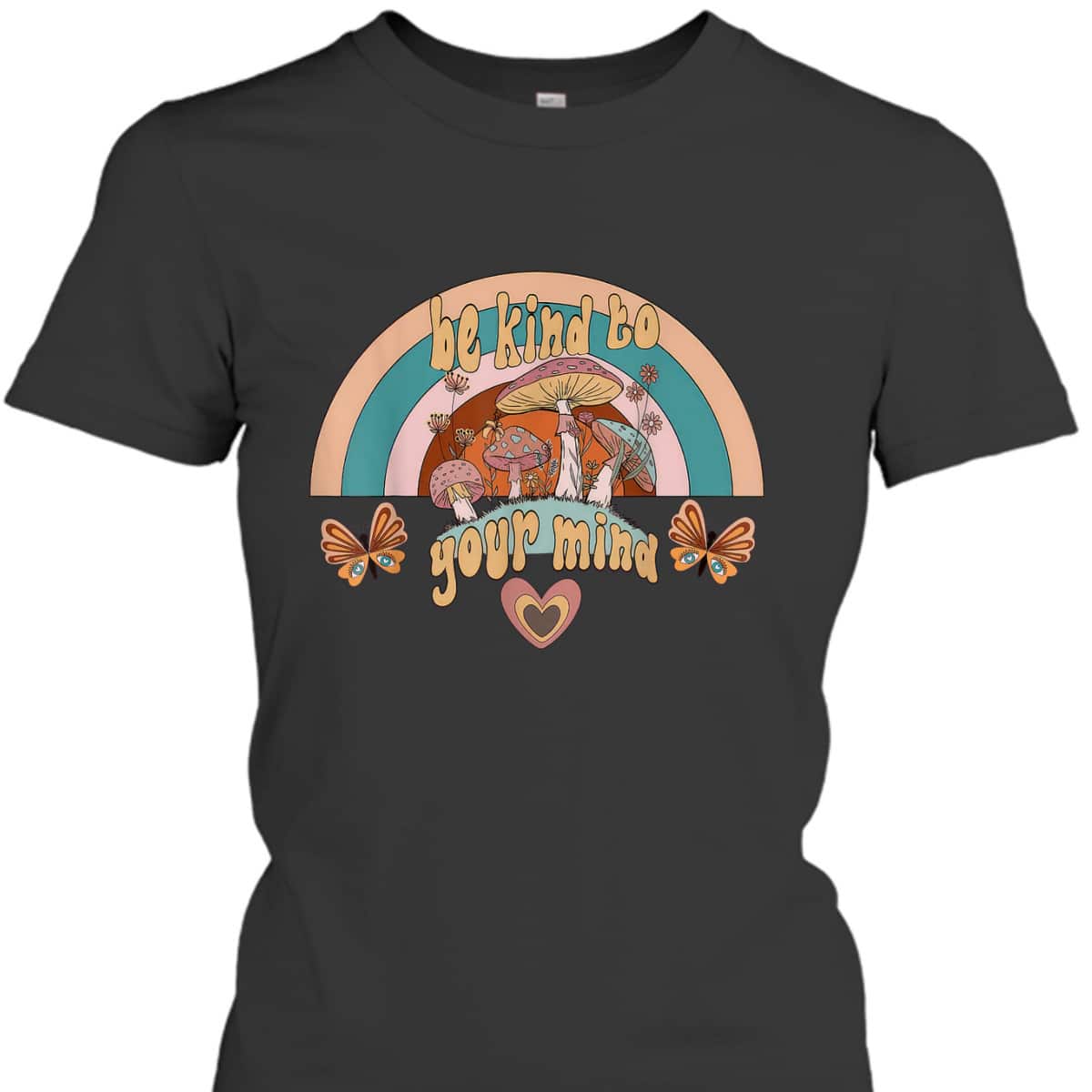 Retro Groovy Rainbow Be Kind To Your Mind 60s 70s Costume T-Shirt