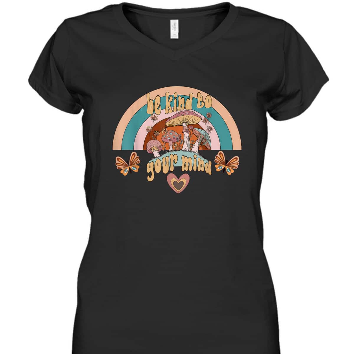 Retro Groovy Rainbow Be Kind To Your Mind 60s 70s Costume T-Shirt