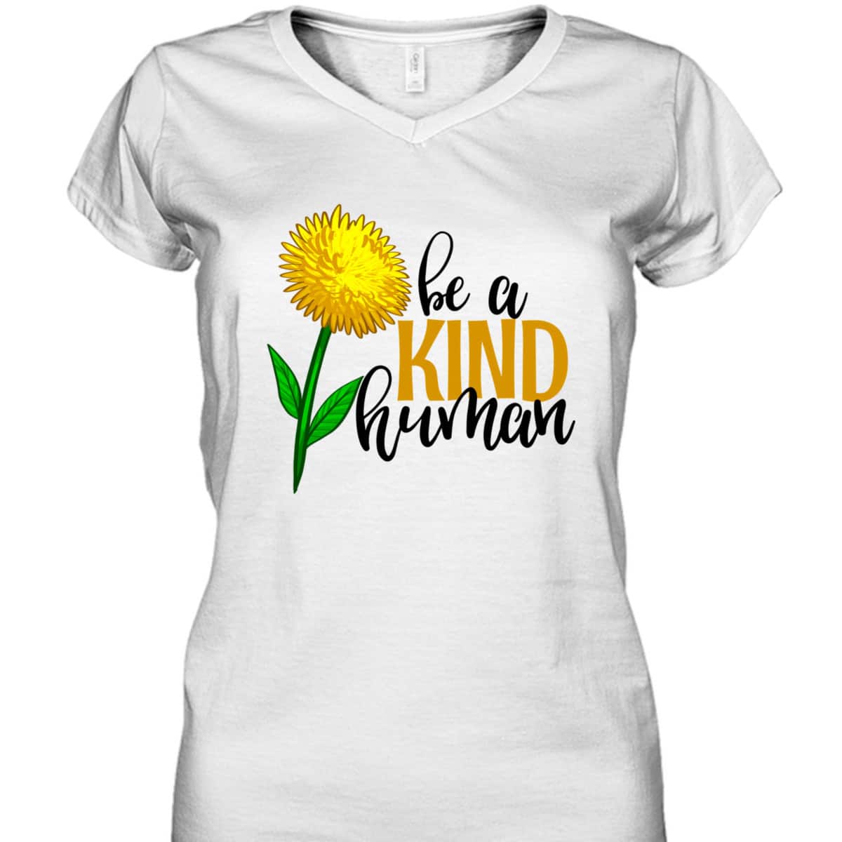 Be A Kind Human Yellow Flower Funny Men Unique Flowers Love T-Shirt
