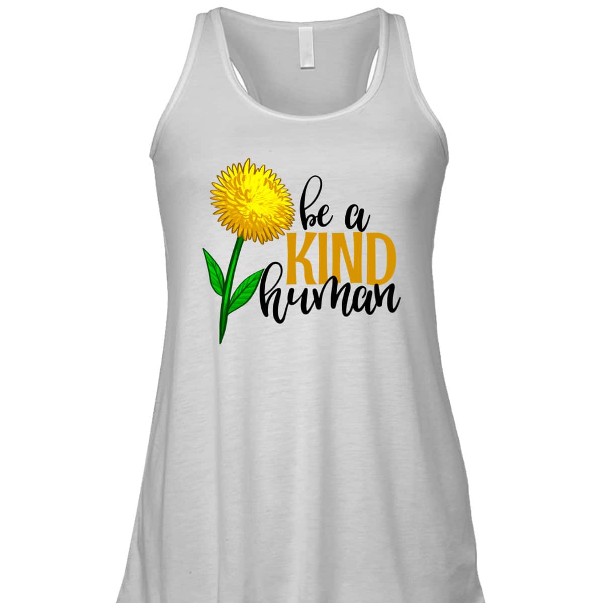 Be A Kind Human Yellow Flower Funny Men Unique Flowers Love T-Shirt