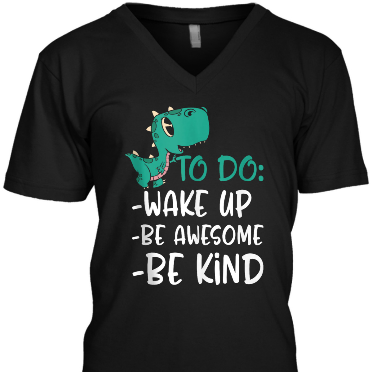 Boys Dino Kids Wake Up Be Awesome Be Kind Kindness T-Shirt