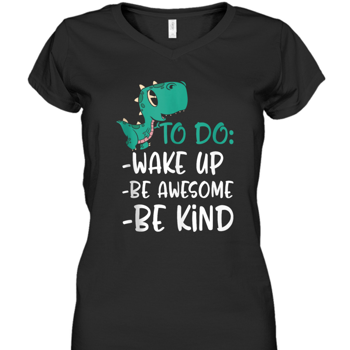 Boys Dino Kids Wake Up Be Awesome Be Kind Kindness T-Shirt