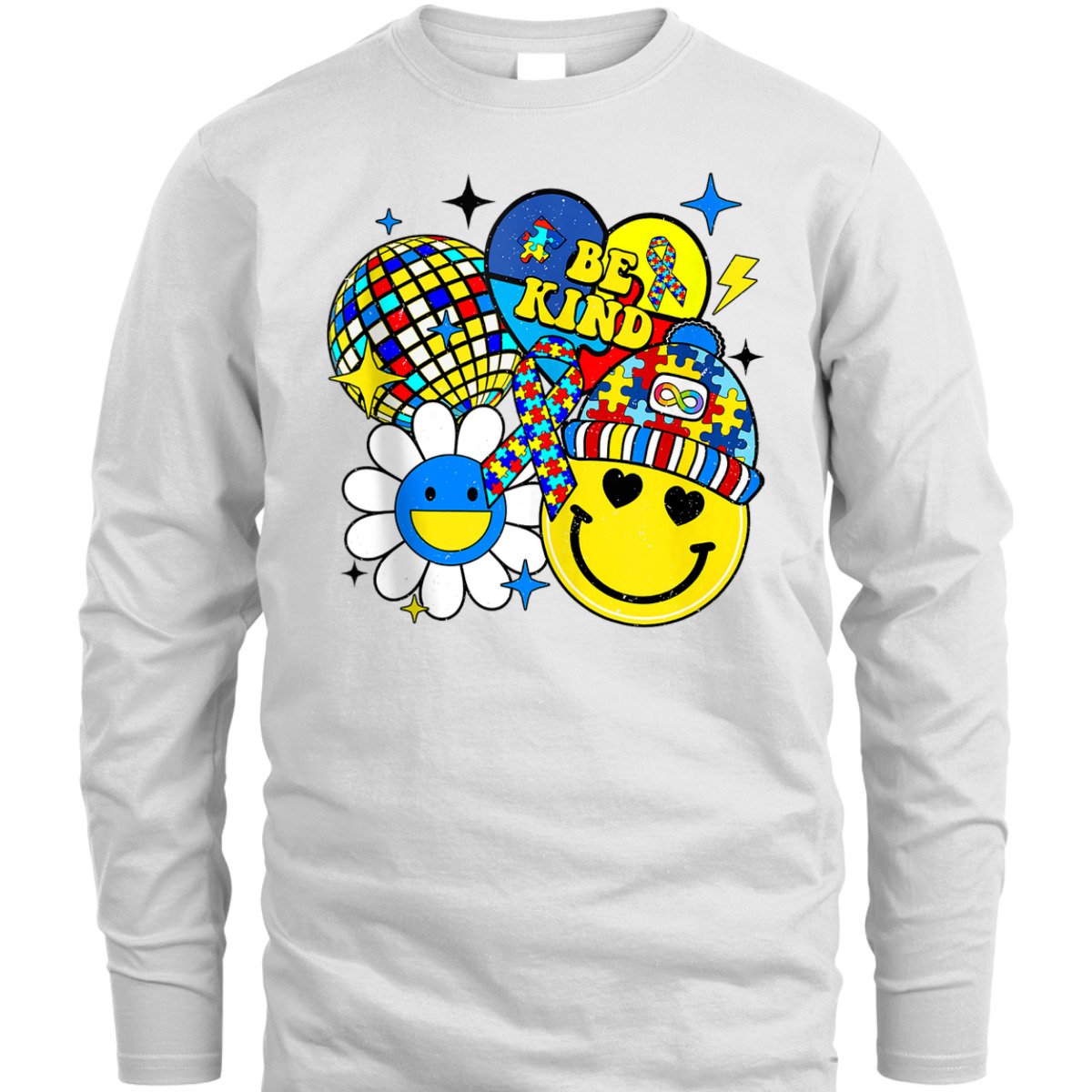 Be Kind Autism Awareness Positive Vibes Puzzle Mental Health T-Shirt Be Kind Autism Awareness Positive Vibes Puzzle Mental Health T-Shirt