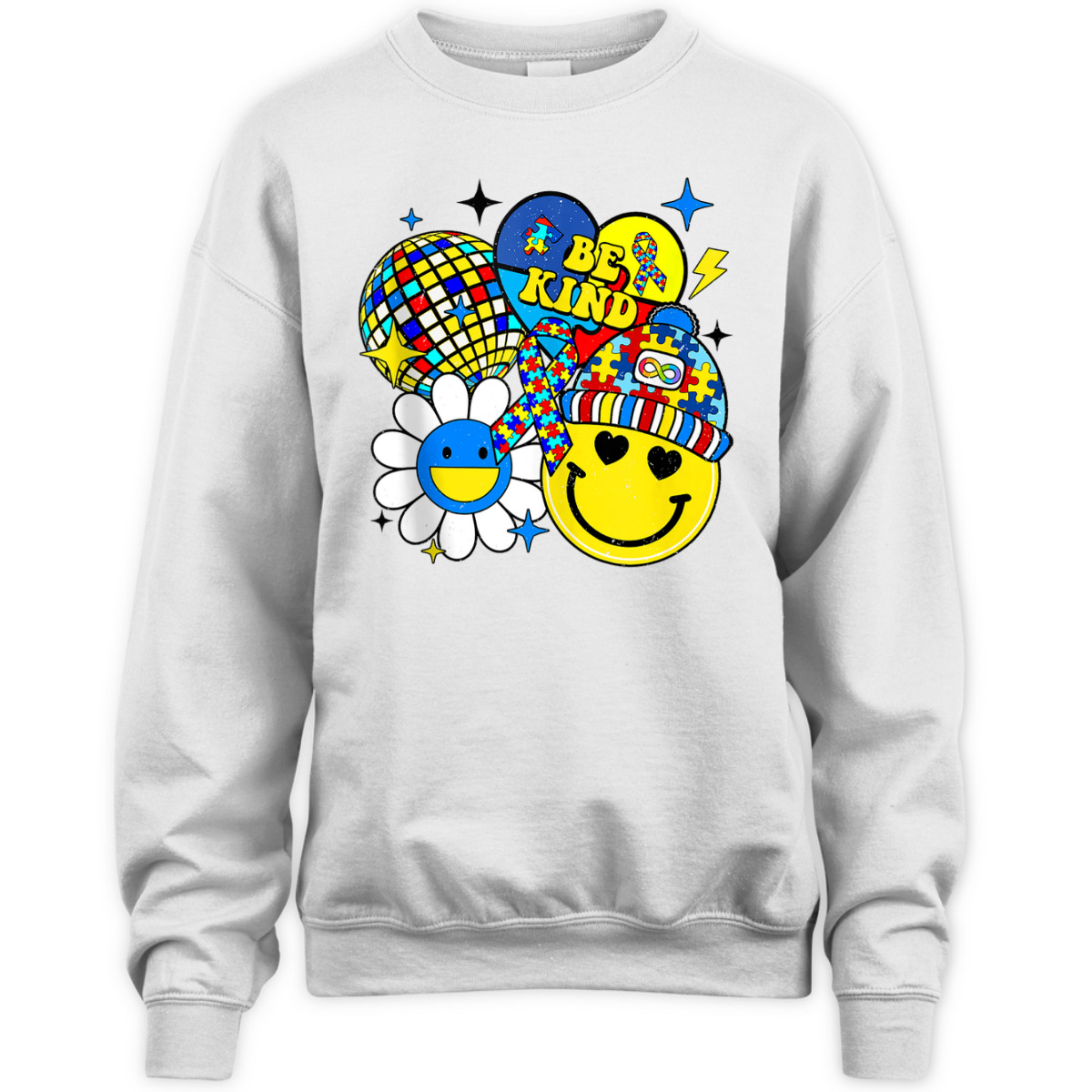Be Kind Autism Awareness Positive Vibes Puzzle Mental Health T-Shirt