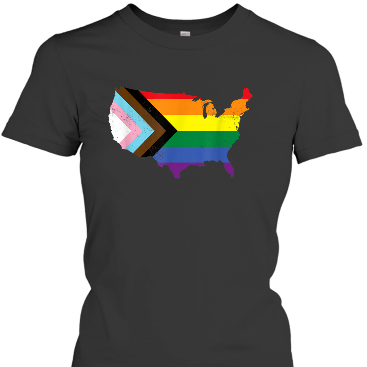 Progress Pride Flag USA LGBTQ Equality Gay Bi Pride July 4th T-Shirt Progress Pride Flag USA LGBTQ Equality Gay Bi Pride July 4th T-Shirt