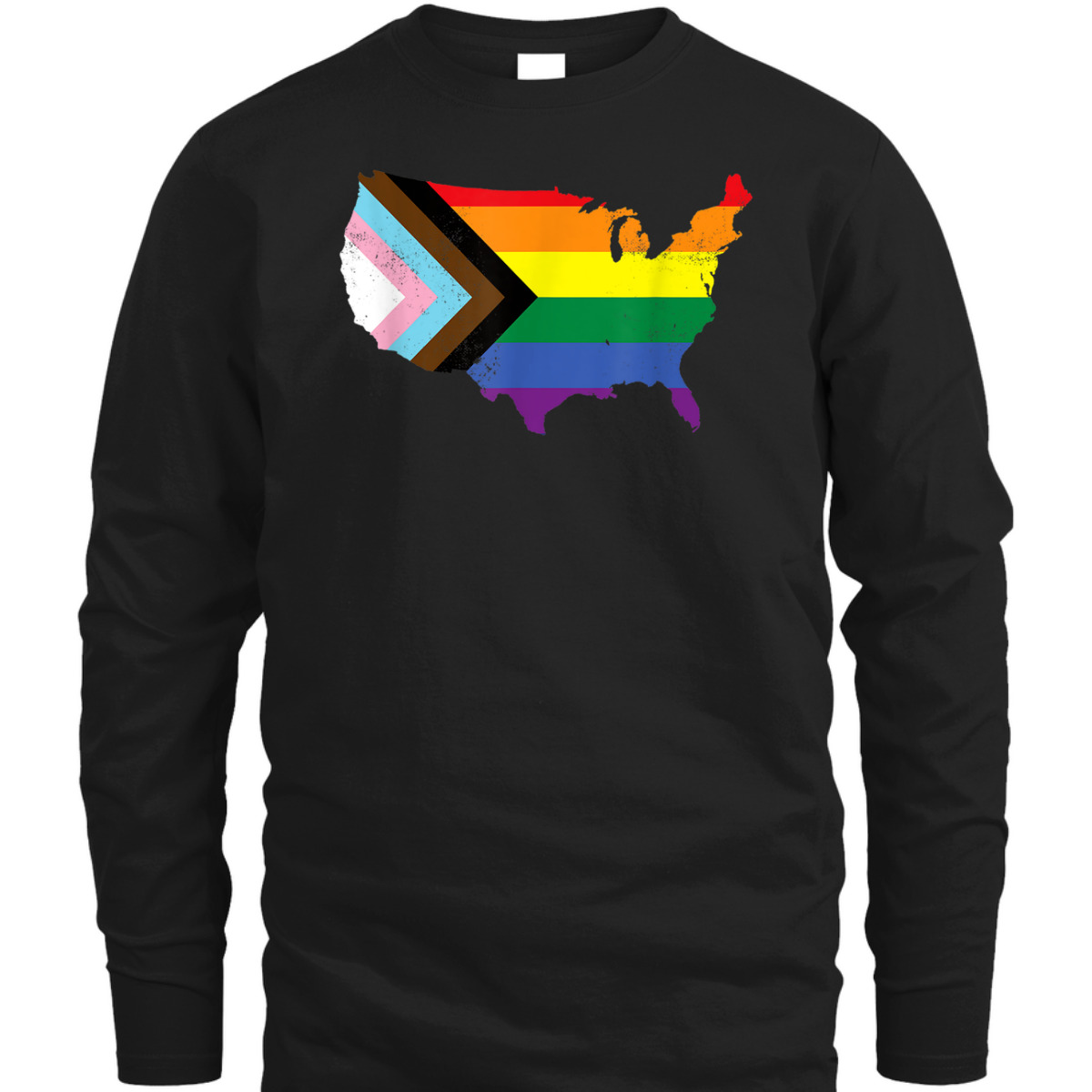 Progress Pride Flag USA LGBTQ Equality Gay Bi Pride July 4th T-Shirt