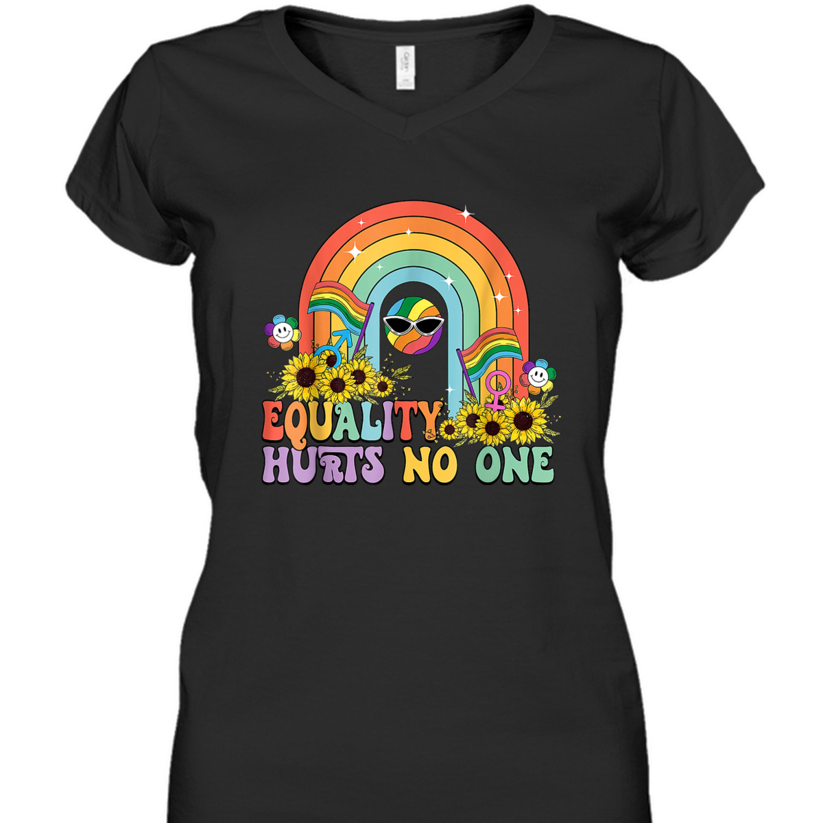 Equality Hurts No One Feminist Rainbow LGBT Human Rights T-Shirt