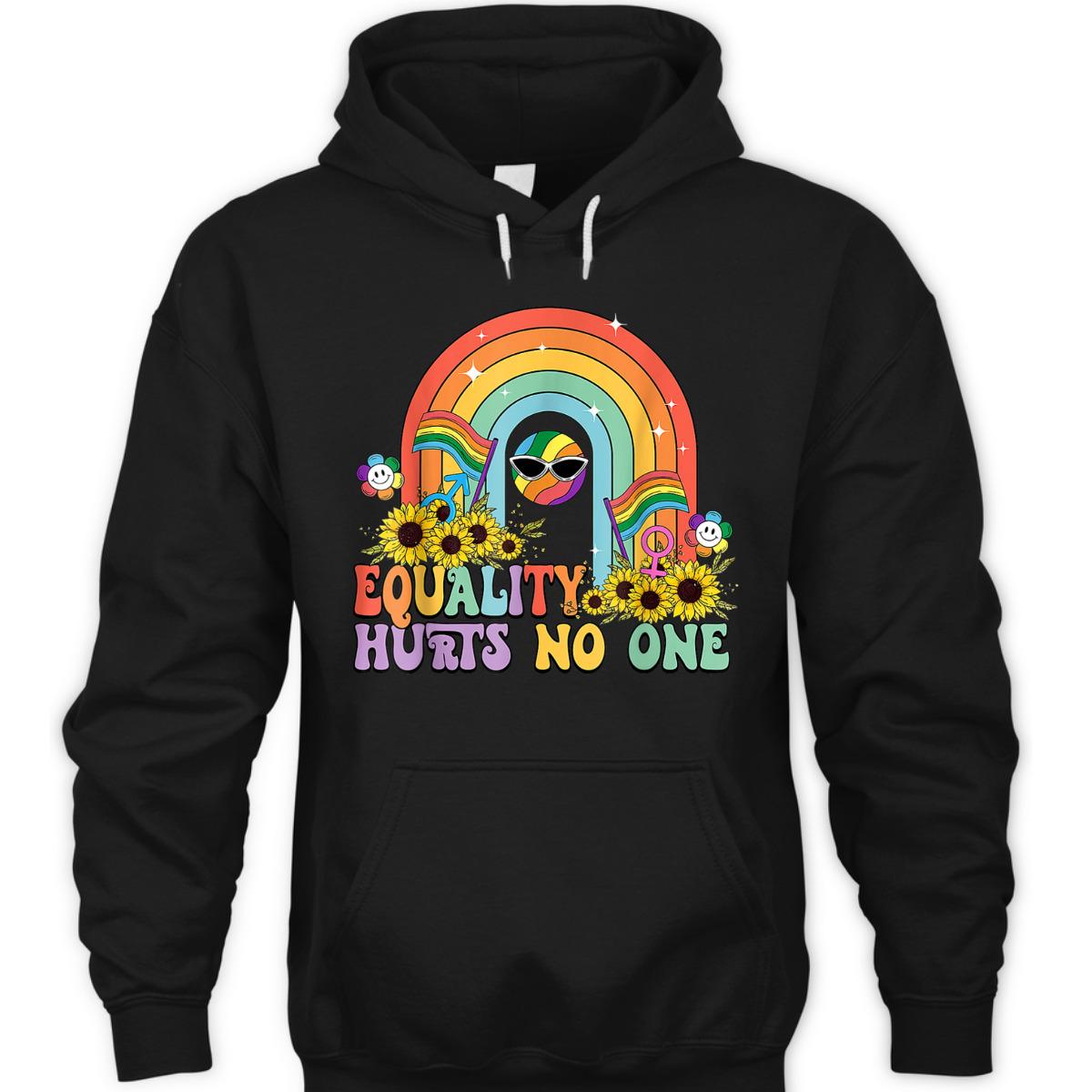 Equality Hurts No One Feminist Rainbow LGBT Human Rights T-Shirt
