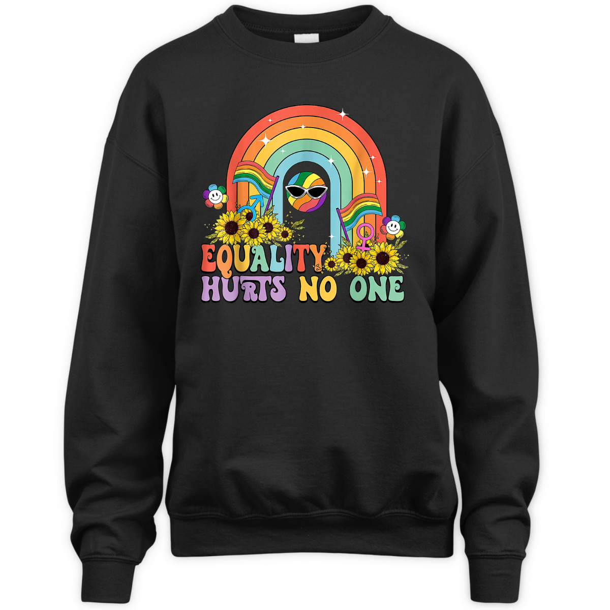 Equality Hurts No One Feminist Rainbow LGBT Human Rights T-Shirt Equality Hurts No One Feminist Rainbow LGBT Human Rights T-Shirt