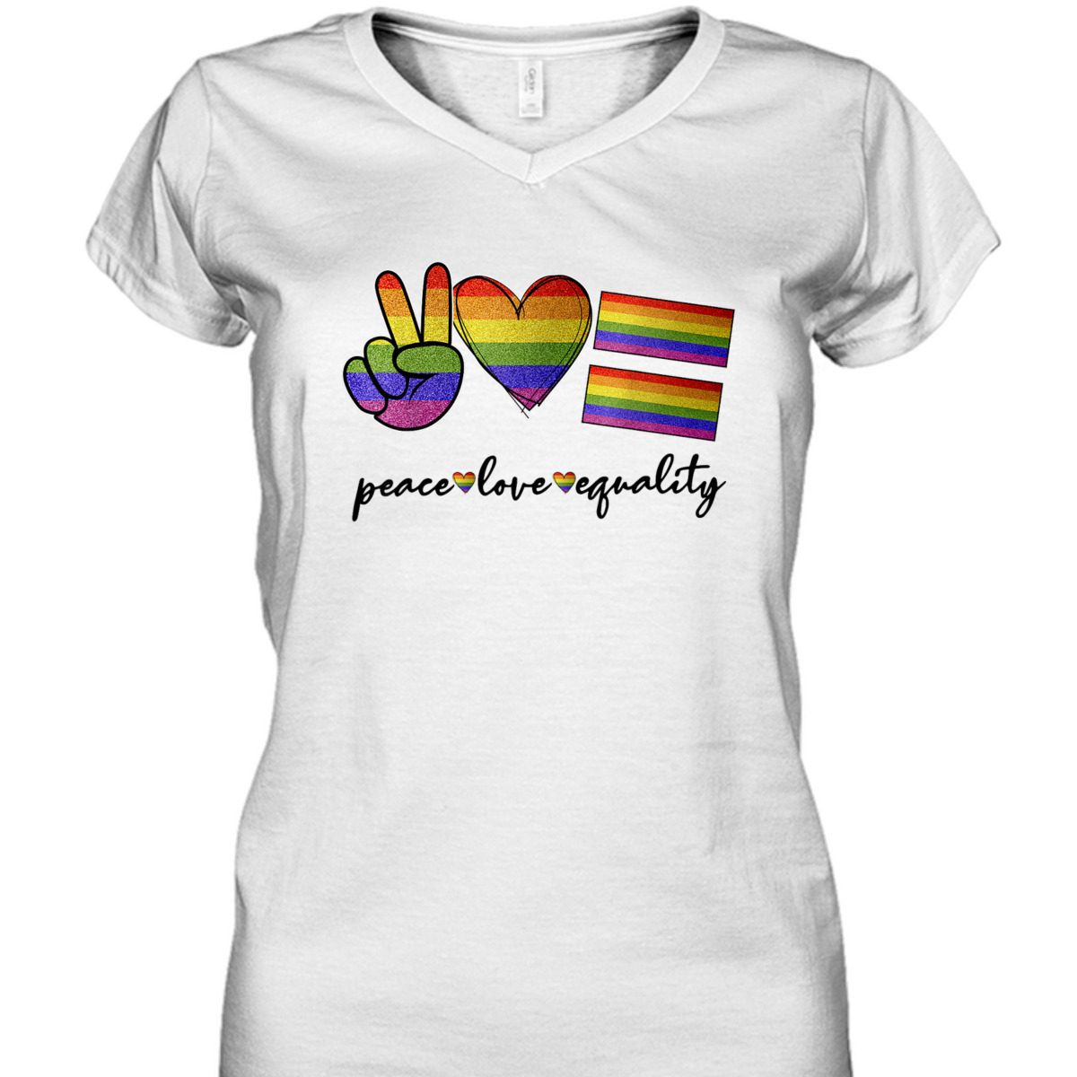 Peace Love Equality Rainbow Flag LGBT Gay Pride Month T-Shirt Peace Love Equality Rainbow Flag LGBT Gay Pride Month T-Shirt