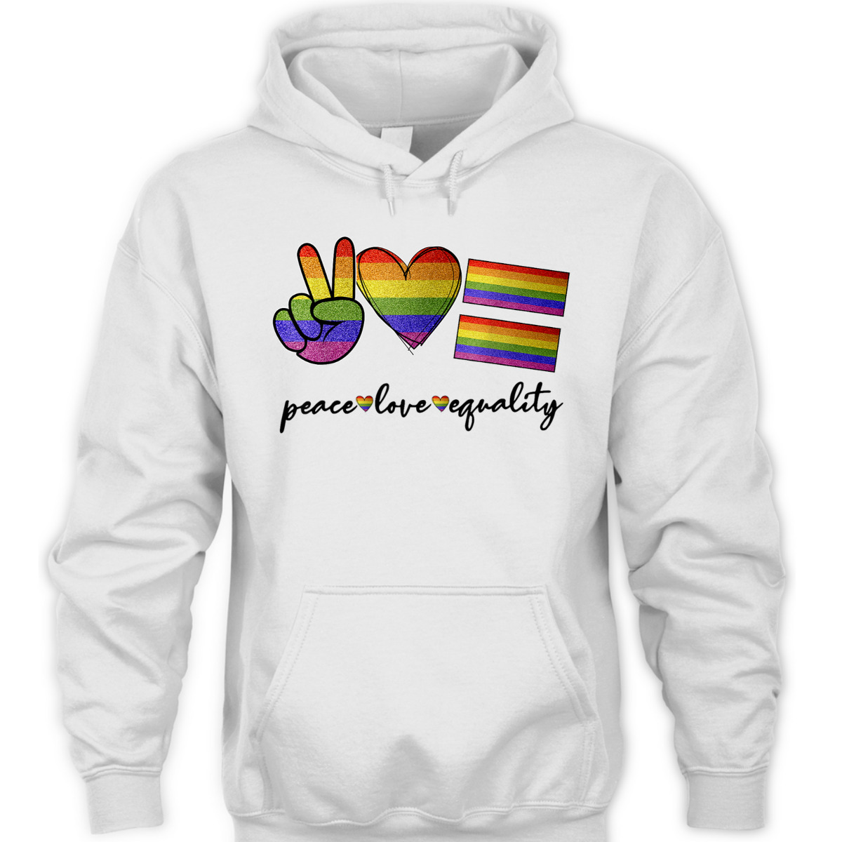 Peace Love Equality Rainbow Flag LGBT Gay Pride Month T-Shirt