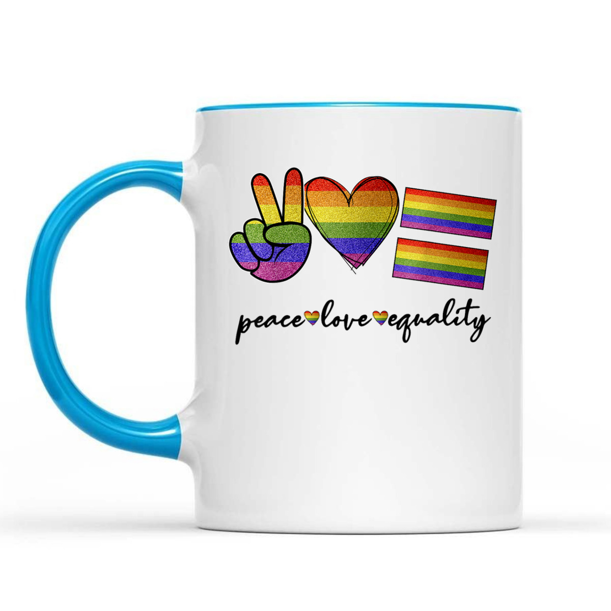 Peace Love Equality Rainbow Flag LGBT Gay Pride Month T-Shirt