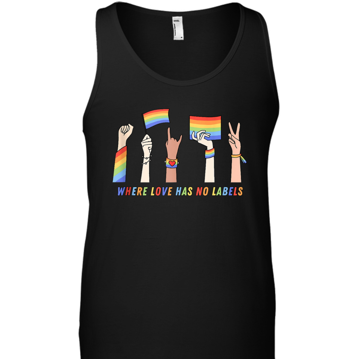 Where Love Has No Labels Rainbow Equality LGBTQ Pride Month T-Shirt