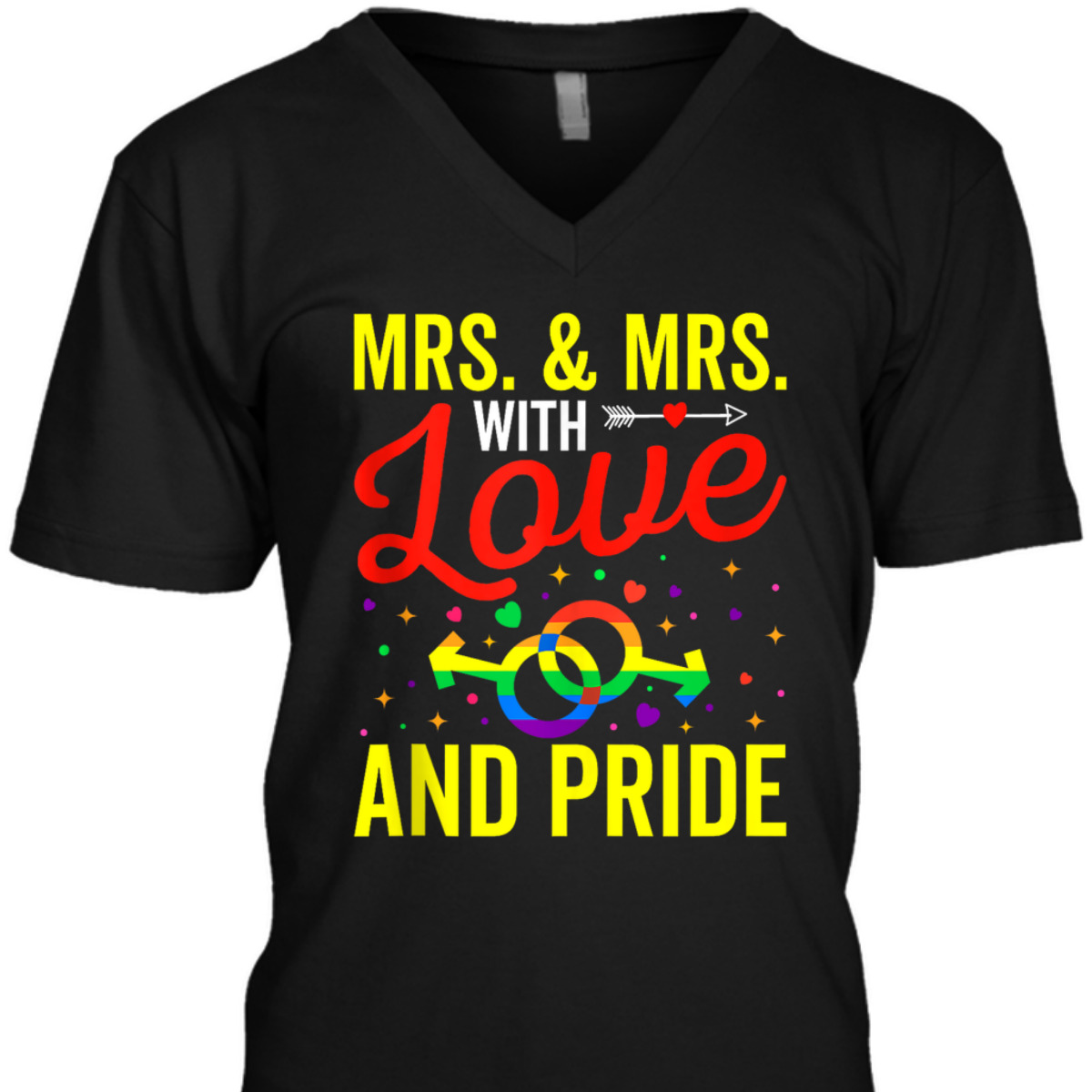 Mrs & Mrs LGBTQ Gay Wedding Equality Pride Awareness Month T-Shirt