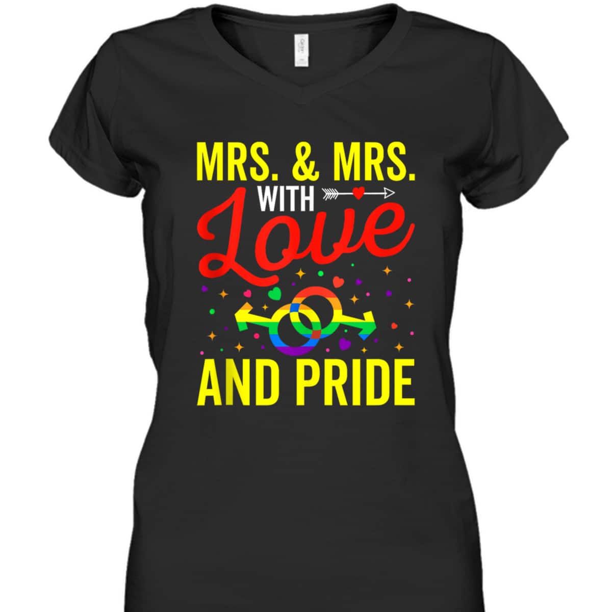 Mrs & Mrs LGBTQ Gay Wedding Equality Pride Awareness Month T-Shirt