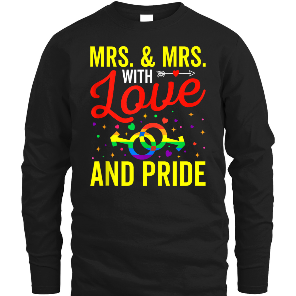 Mrs & Mrs LGBTQ Gay Wedding Equality Pride Awareness Month T-Shirt