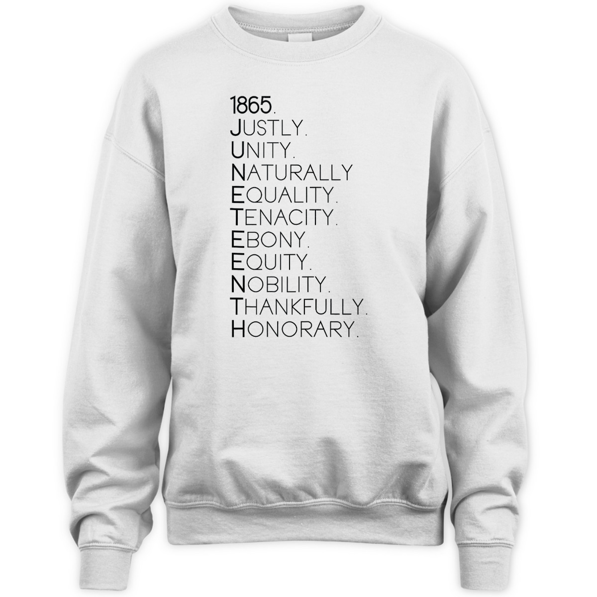 1865 Juneteenth Justly Unity Naturally Equality Tenacity T-Shirt 1865 Juneteenth Justly Unity Naturally Equality Tenacity T-Shirt