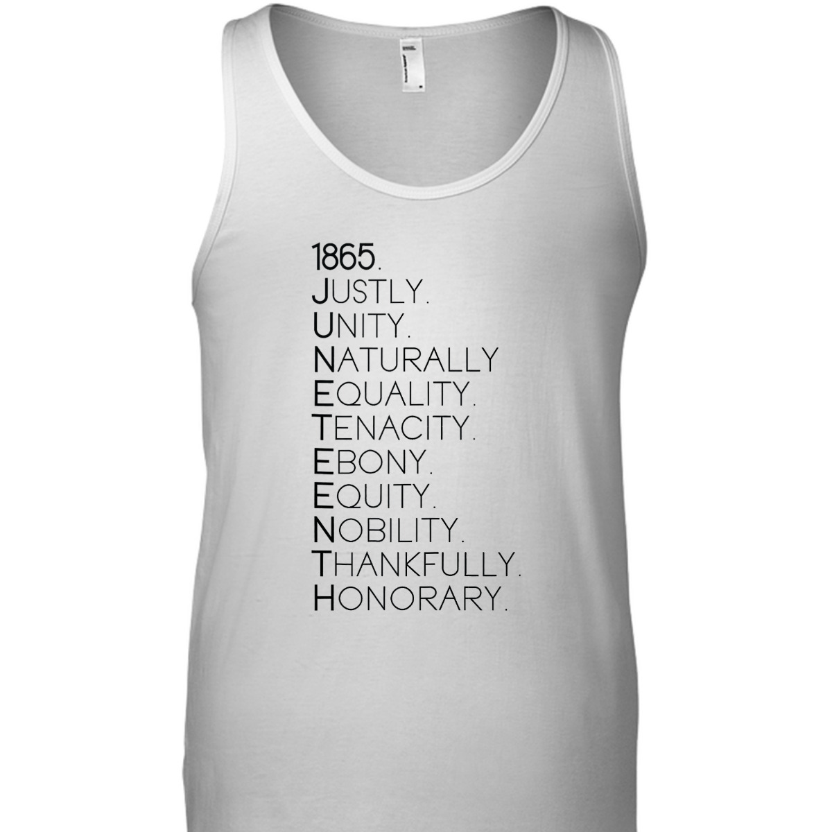 1865 Juneteenth Justly Unity Naturally Equality Tenacity T-Shirt 1865 Juneteenth Justly Unity Naturally Equality Tenacity T-Shirt