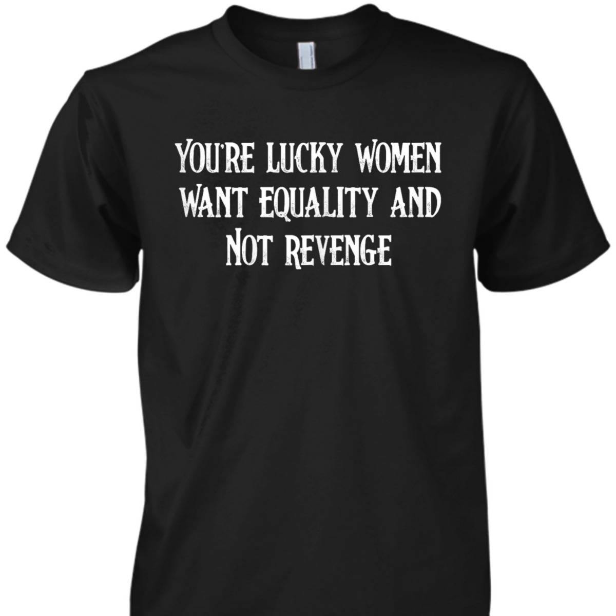 Womens Cool You're Lucky Women Want Equality Not Revenge T-Shirt