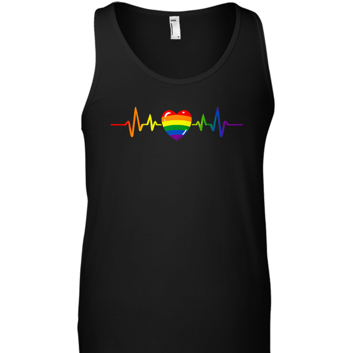 Gay Pride Rainbow Heartbeat LGBTQ Month Gender Equality T-Shirt