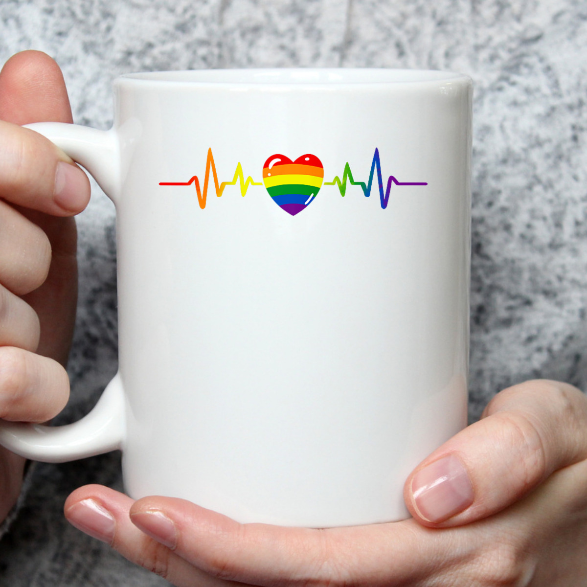 Gay Pride Rainbow Heartbeat LGBTQ Month Gender Equality T-Shirt