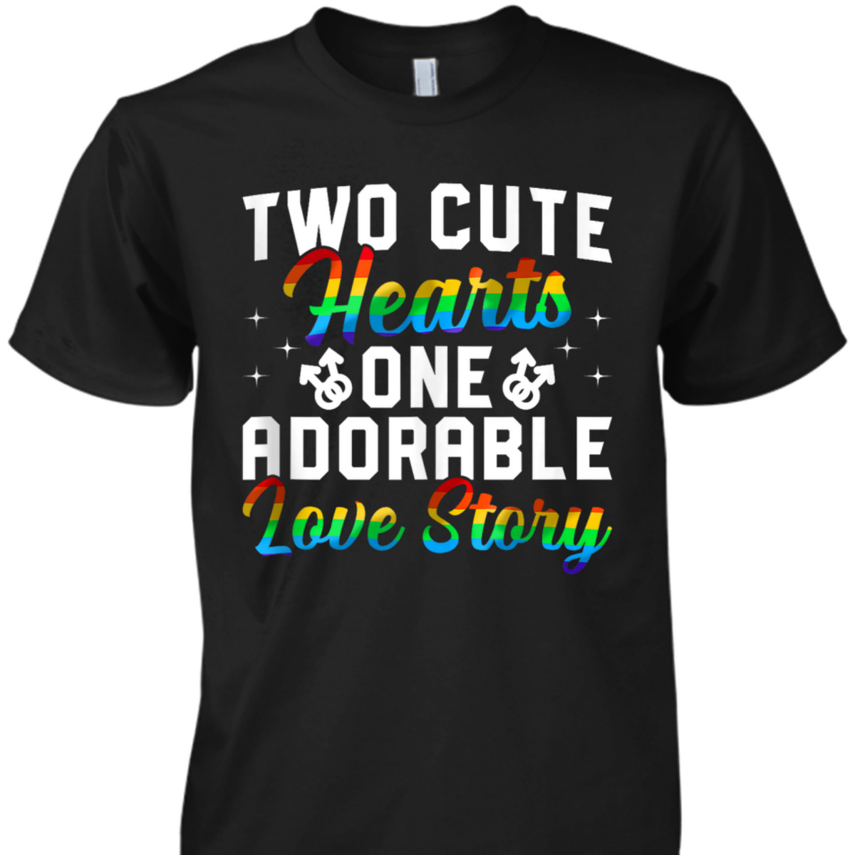 Cute Hearts LGBTQ Gay Wedding Equality Pride Awareness Month T-Shirt
