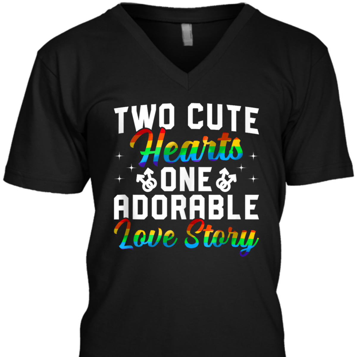 Cute Hearts LGBTQ Gay Wedding Equality Pride Awareness Month T-Shirt
