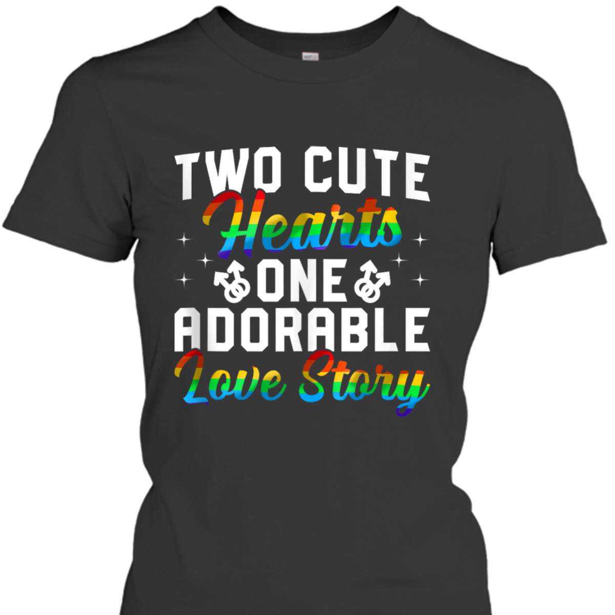 Cute Hearts LGBTQ Gay Wedding Equality Pride Awareness Month T-Shirt