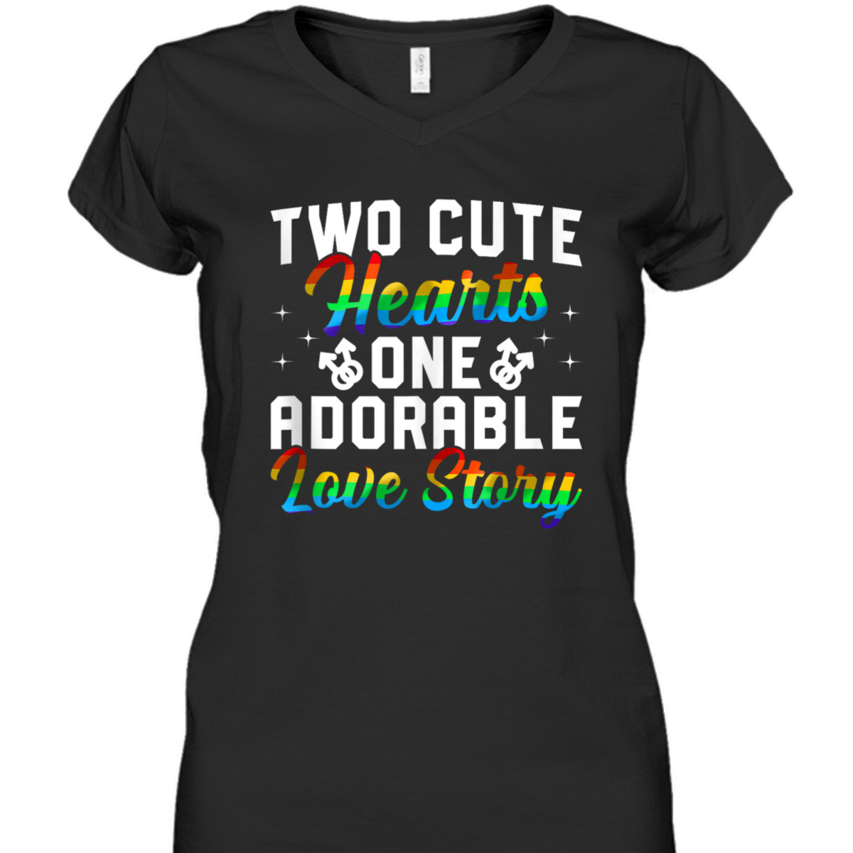 Cute Hearts LGBTQ Gay Wedding Equality Pride Awareness Month T-Shirt