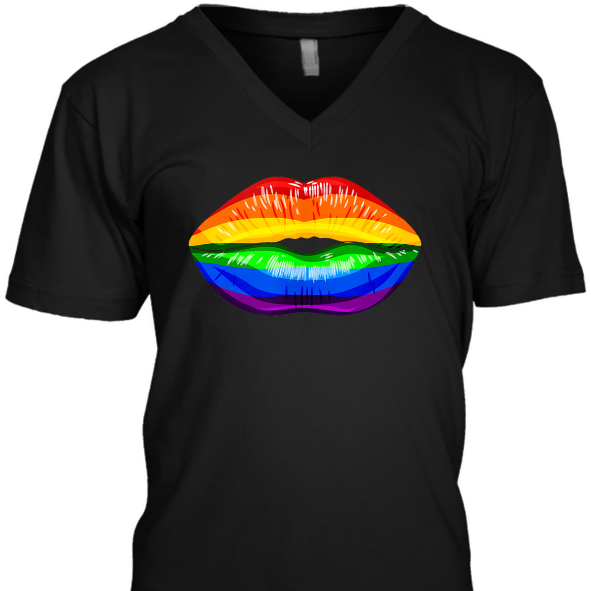 Gay Pride LGBTQ Equality Rainbow Kissing Lips T-Shirt Gay Pride LGBTQ Equality Rainbow Kissing Lips T-Shirt