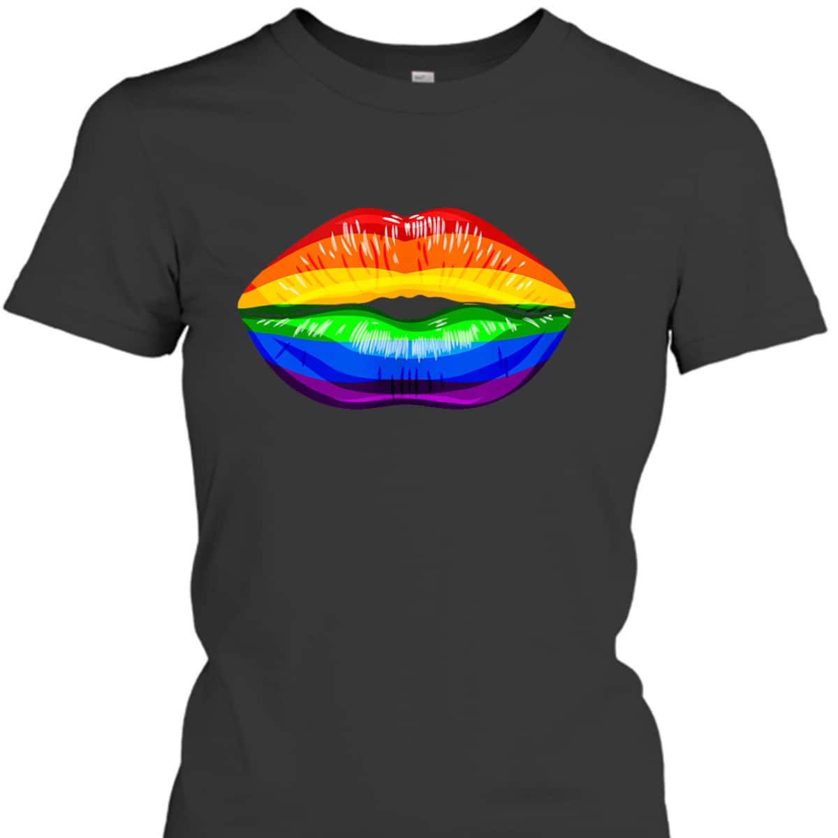 Gay Pride LGBTQ Equality Rainbow Kissing Lips T-Shirt Gay Pride LGBTQ Equality Rainbow Kissing Lips T-Shirt
