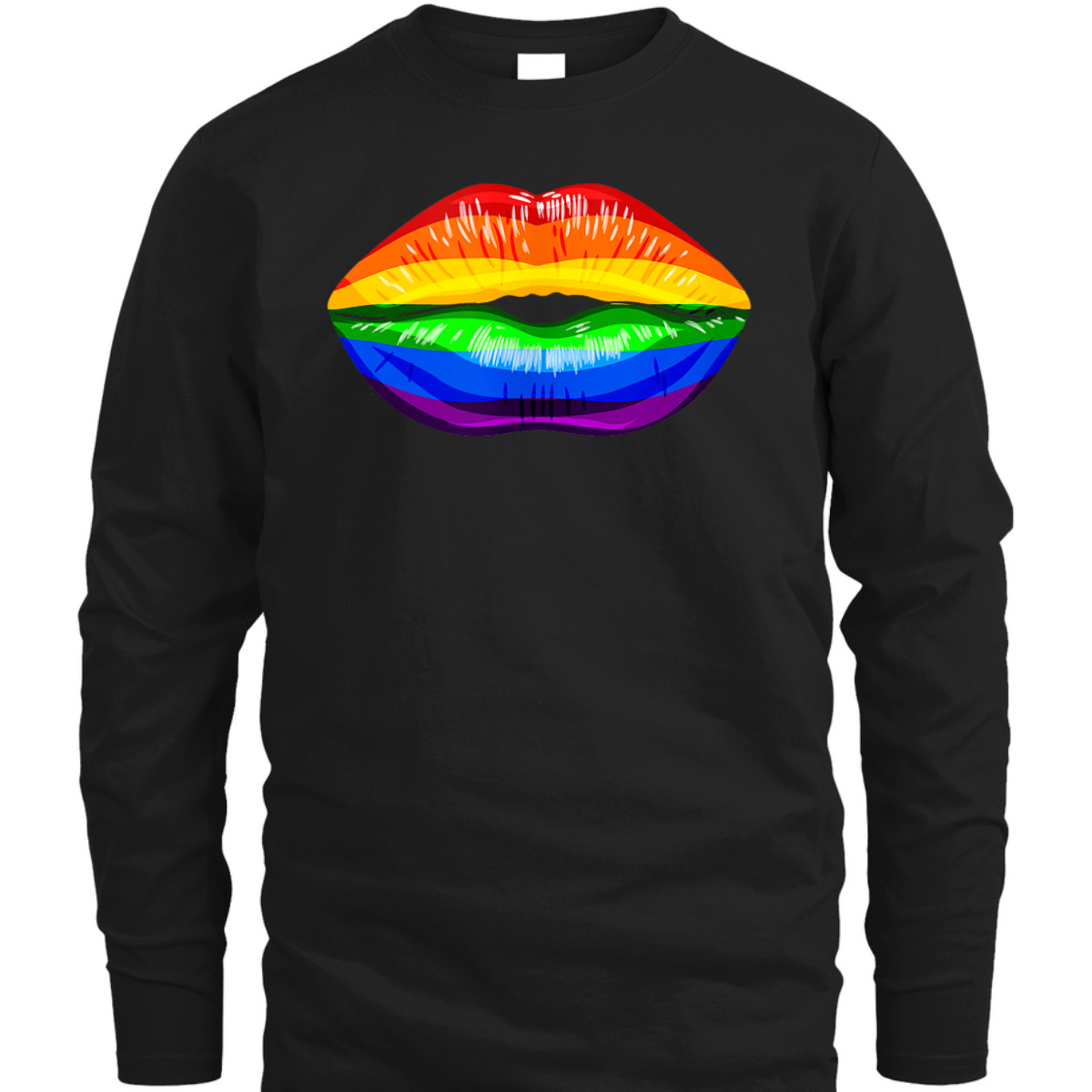 Gay Pride LGBTQ Equality Rainbow Kissing Lips T-Shirt Gay Pride LGBTQ Equality Rainbow Kissing Lips T-Shirt