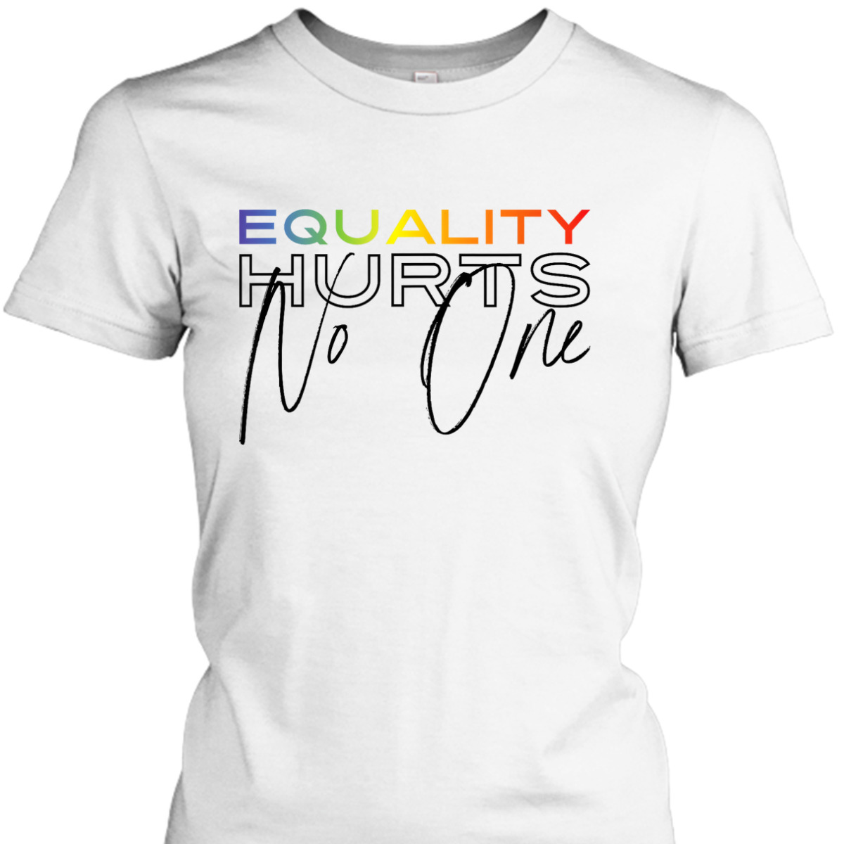Equality Hurts No One Retro 80s Bi Trans Gay Pride T-Shirt Equality Hurts No One Retro 80s Bi Trans Gay Pride T-Shirt