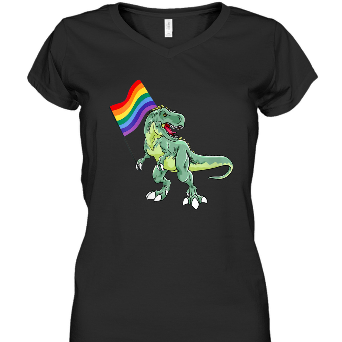 Womens LGBTQ Rainbow Dinosaur Pride Month Equality Love Is Love Hum T-Shirt