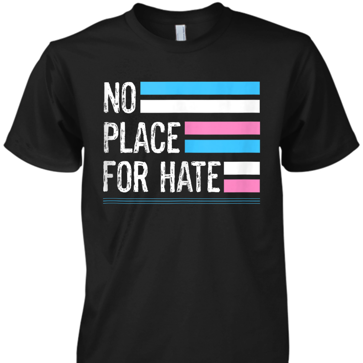 No Place For Hate LGBTQ Transgender Pride Equality Support T-Shirt